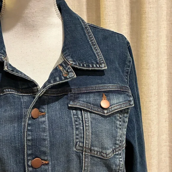 💙 Eileen Fisher Organic Cotton Stretch Denim Jacket – Size XL 💙 - Picture 3 of 9